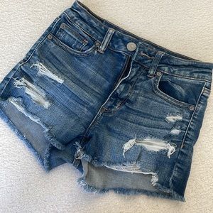 American Eagle NE(X)T Level Stretch High Rise Shortie Denim Short Size 2 EUC